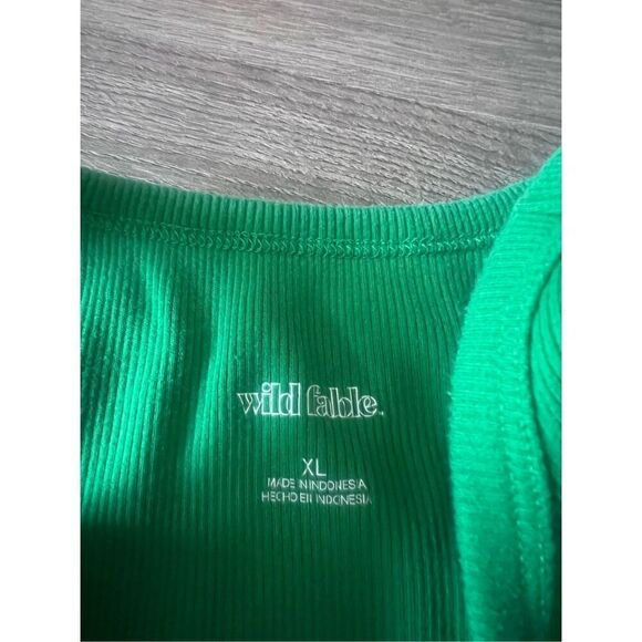 Wild Fable | Green Cropped High Neck Ribbed Tank Top size XL - Picture 2 of 3